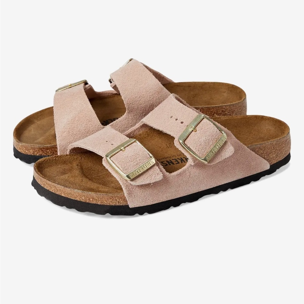 Birkenstock Arizona, soft foot bed Suede Sandals - Pink